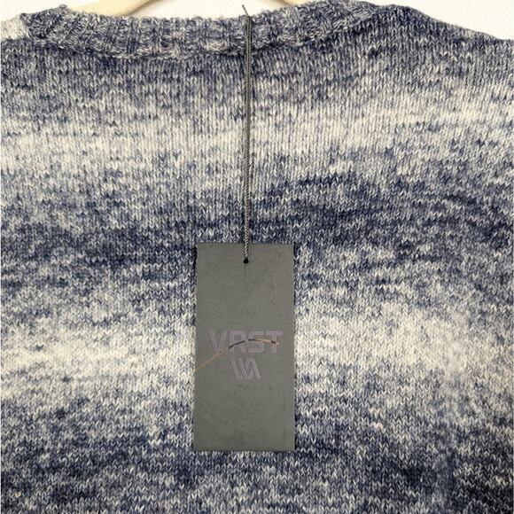 NWT VRST Men’s Navy Blue & White Relaxed Fit Striped Sweater Size S - Picture 7 of 8